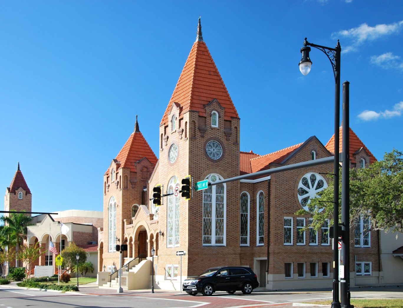 Historic First United Methodist Church near downtown Sarasota, Florida.