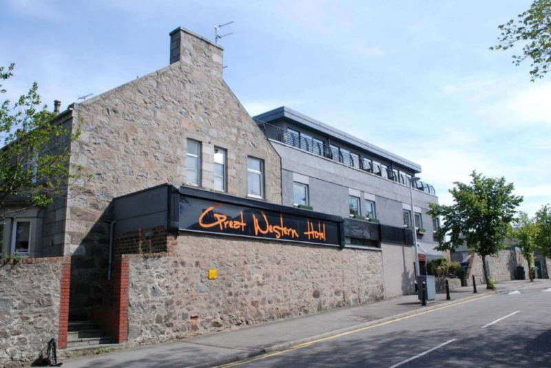 Great Western Hotel stone building with a 